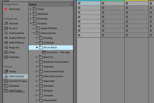 Save your drum rack to your User Library