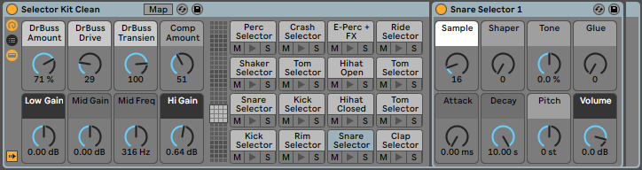 the ableton drum rack interface