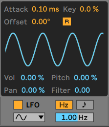 LFO section in Ableton Simpler