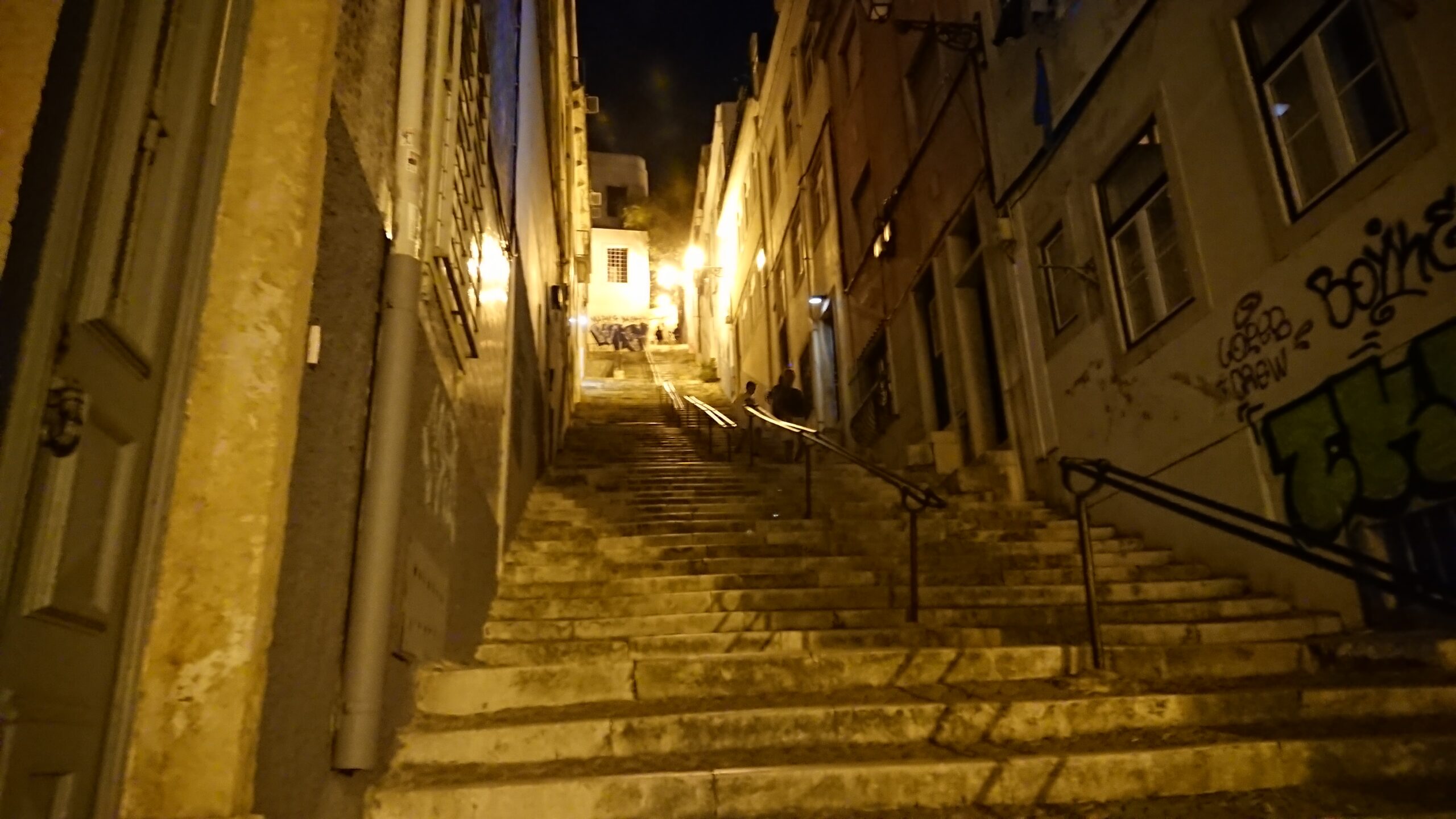 Lisbon Streets in Graca night